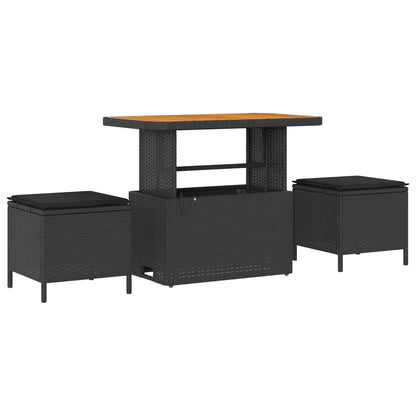 Gartensofa-set mit Kissen 13 pcs Schwarz