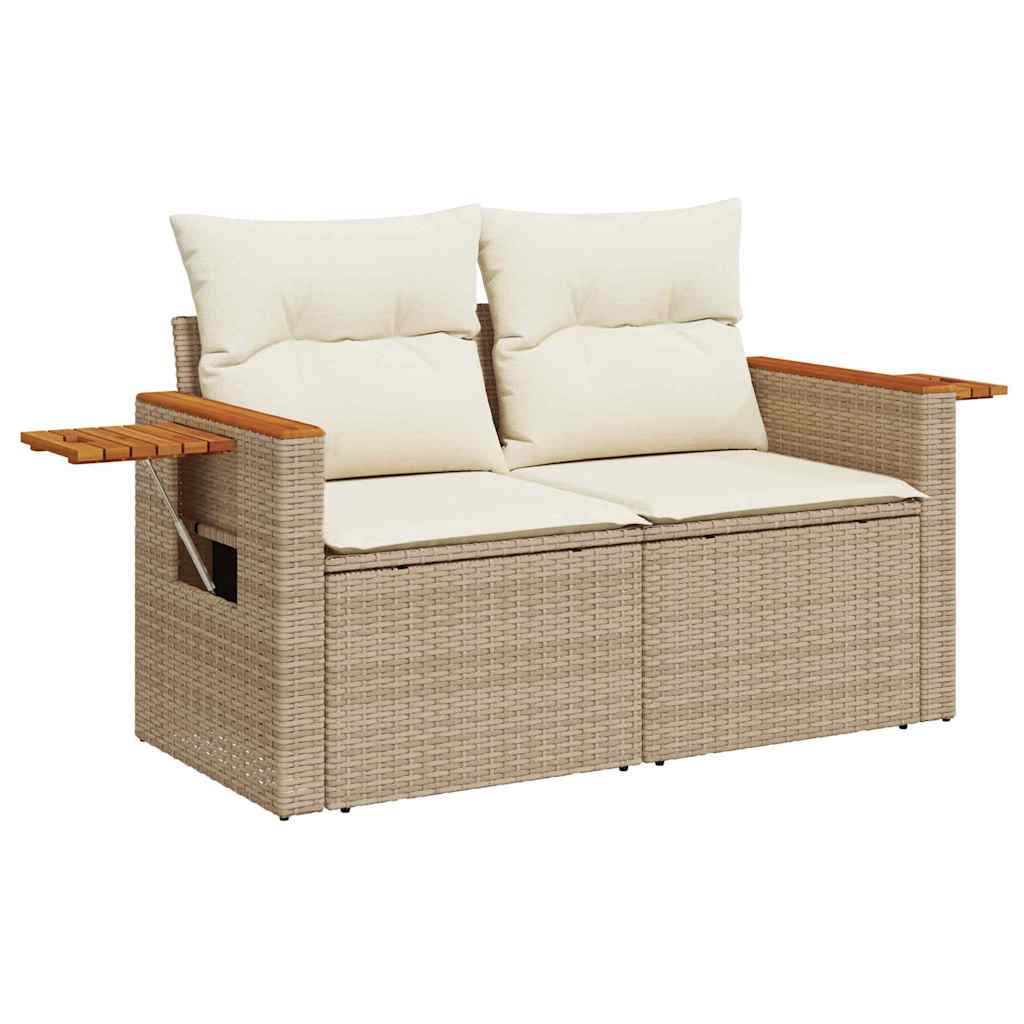 Gartensofa-set mit Kissen 13 pcs Beige und Creme