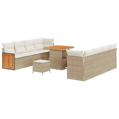 Gartensofa-set mit Kissen 11 pcs Beige und Creme