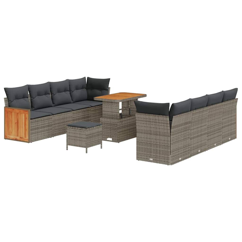 Gartensofa-set mit Kissen 11 pcs Grau