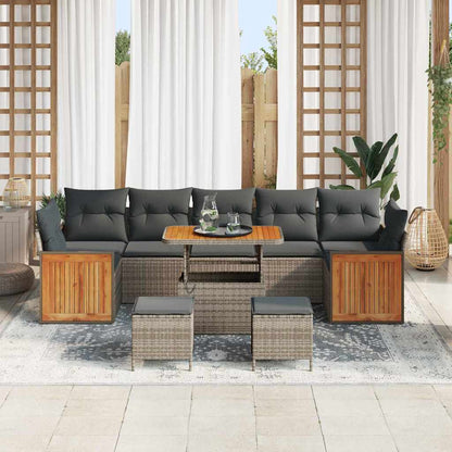 Gartensofa-set mit Kissen 10 pcs Grau