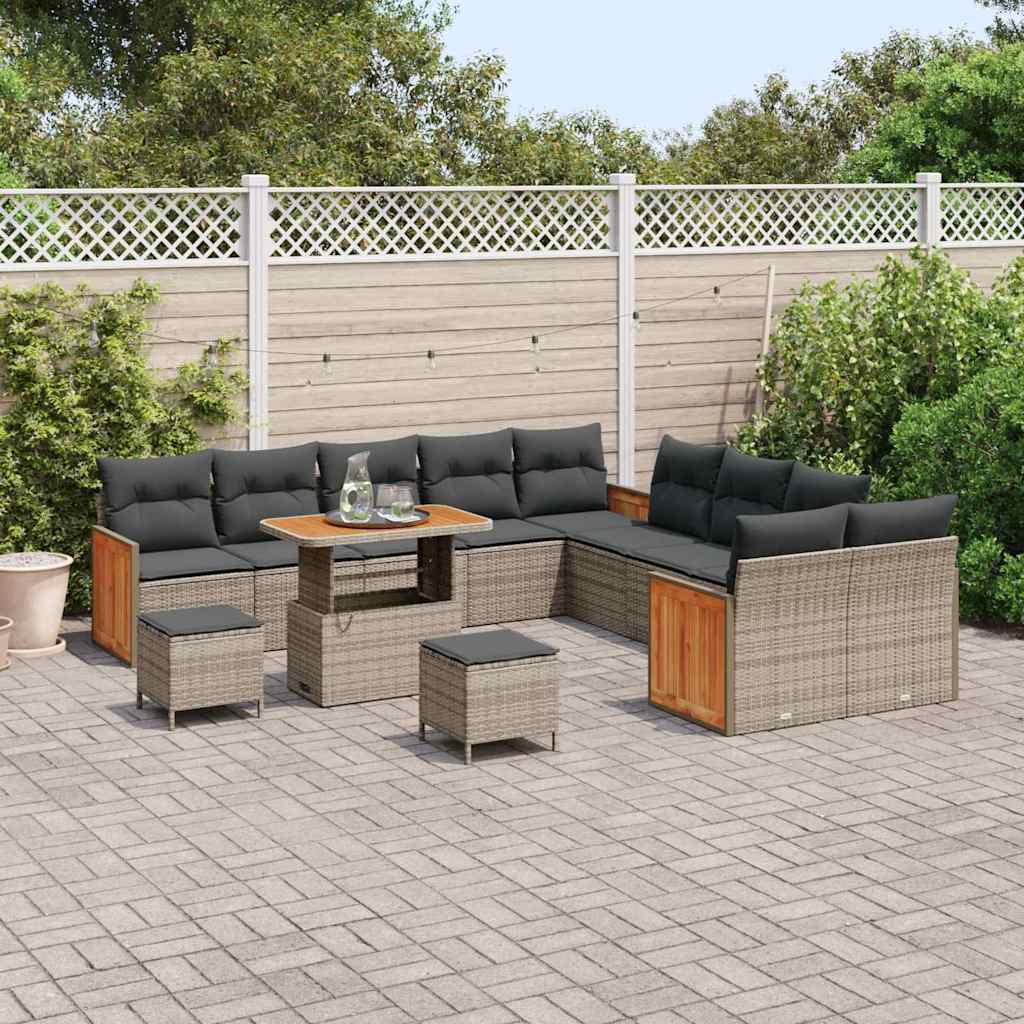 Gartensofa-set mit Kissen 13 pcs Grau