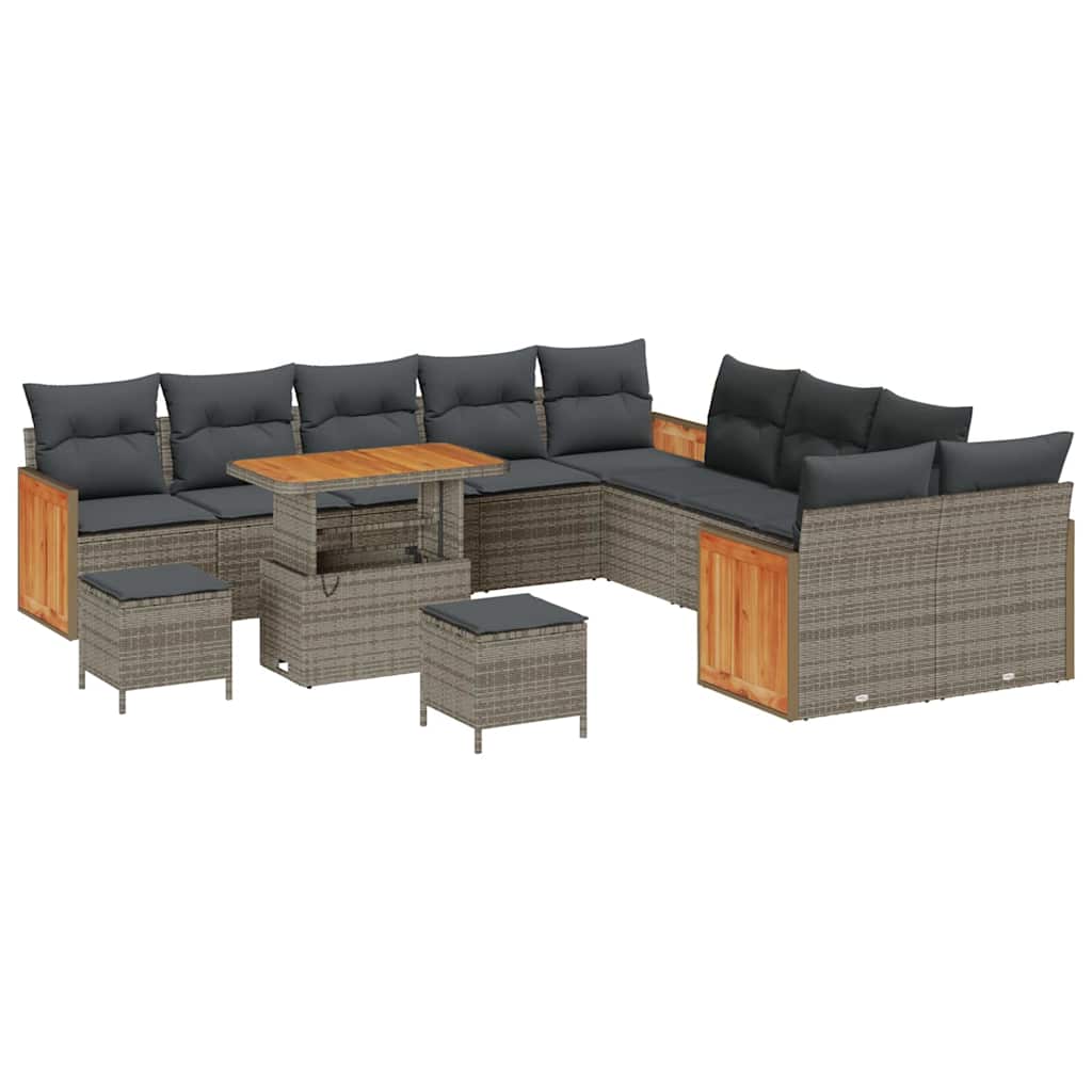 Gartensofa-set mit Kissen 13 pcs Grau