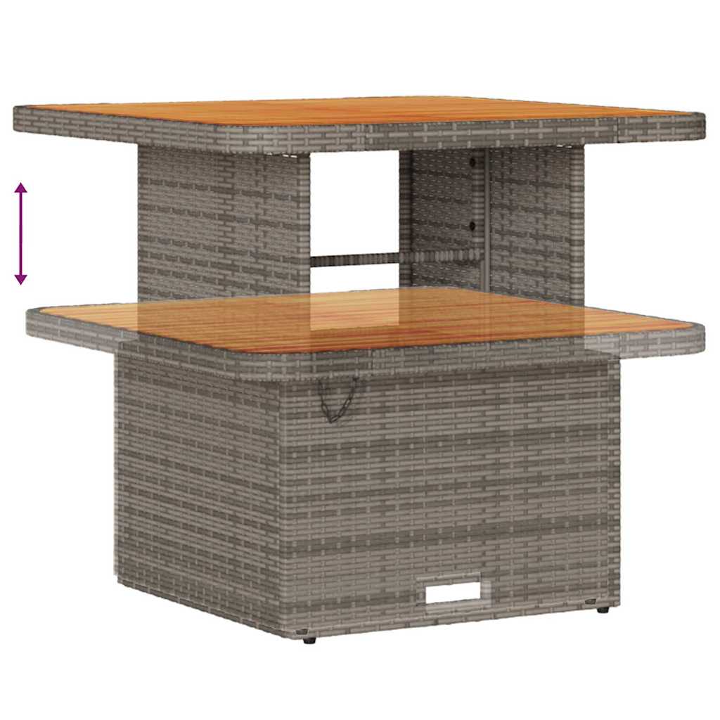 Gartensofa-set mit Kissen mit Speicher 9 pcs Grau Poly Rattan