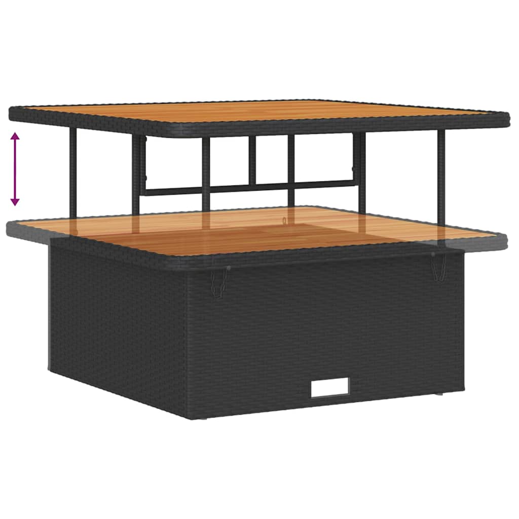 Gartensofa-set mit Kissen 9 pcs Schwarz und Creme Poly-Rattan