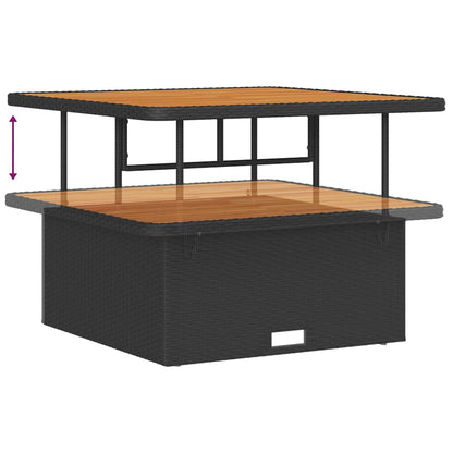 Gartensofa-set mit Kissen 9 pcs Schwarz und Creme Poly-Rattan