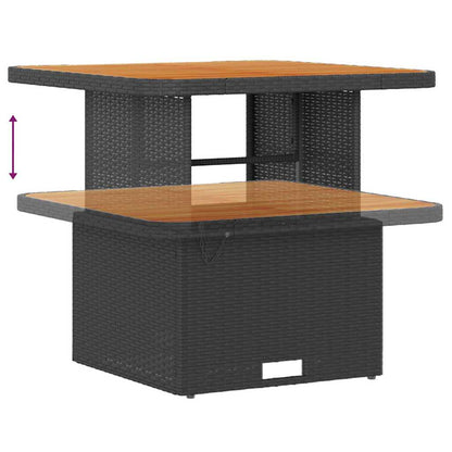 Garten-Sofa-Set mit Kissen mit Speicher Schwarz 80 x 80 x 71 cm