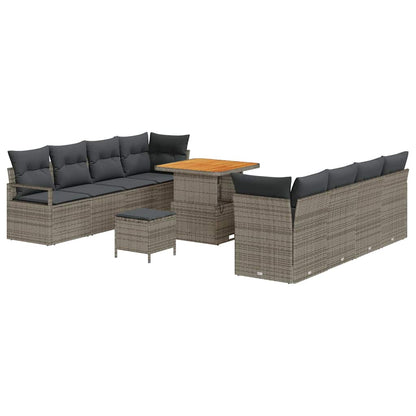 Garten-Sofa-Set mit Kissen mit Speicher Grau 80 x 80 x 71 cm