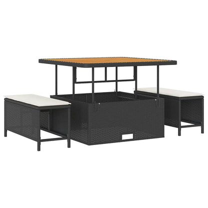 Garten-Sofa-Set mit Kissen Schwarz und Creme 100 x 100 x 71 cm