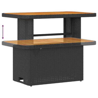 Gartensofa-set mit Kissen 9 pcs Schwarz Poly Rattan