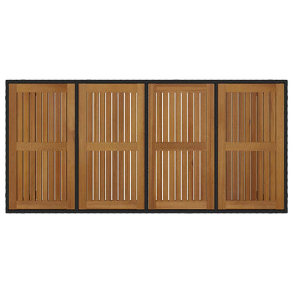 Garten Essgruppe 9 pcs Schwarz Poly-Rattan