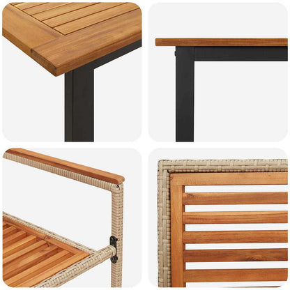 Garten Essgruppe 7 pcs Beige Massivholz Akazie