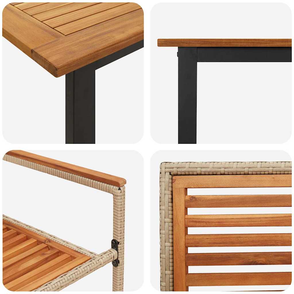 Garten Essgruppe 9 pcs Beige Massivholz Akazie