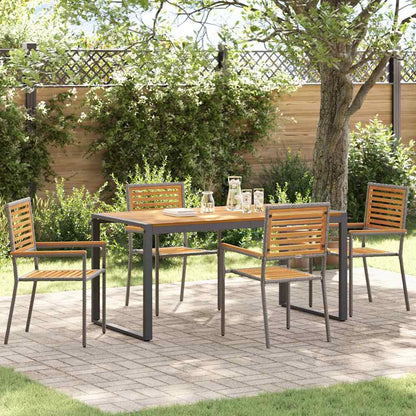 Garten Essgruppe 5 pcs Grau und Braun Poly-Rattan