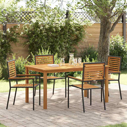 Garten Essgruppe 5 pcs Schwarz Massivholz Akazie