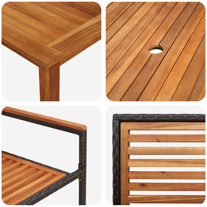 Garten Essgruppe 7 pcs Schwarz Massivholz Akazie