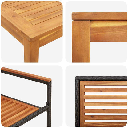 Garten Essgruppe 3 pcs Schwarz Massivholz Akazie