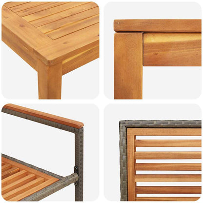 Garten Essgruppe 5 pcs Grau Massivholz Akazie