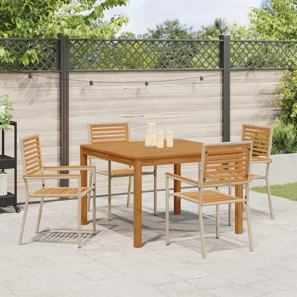 Garten Essgruppe 5 pcs Beige Massivholz Akazie