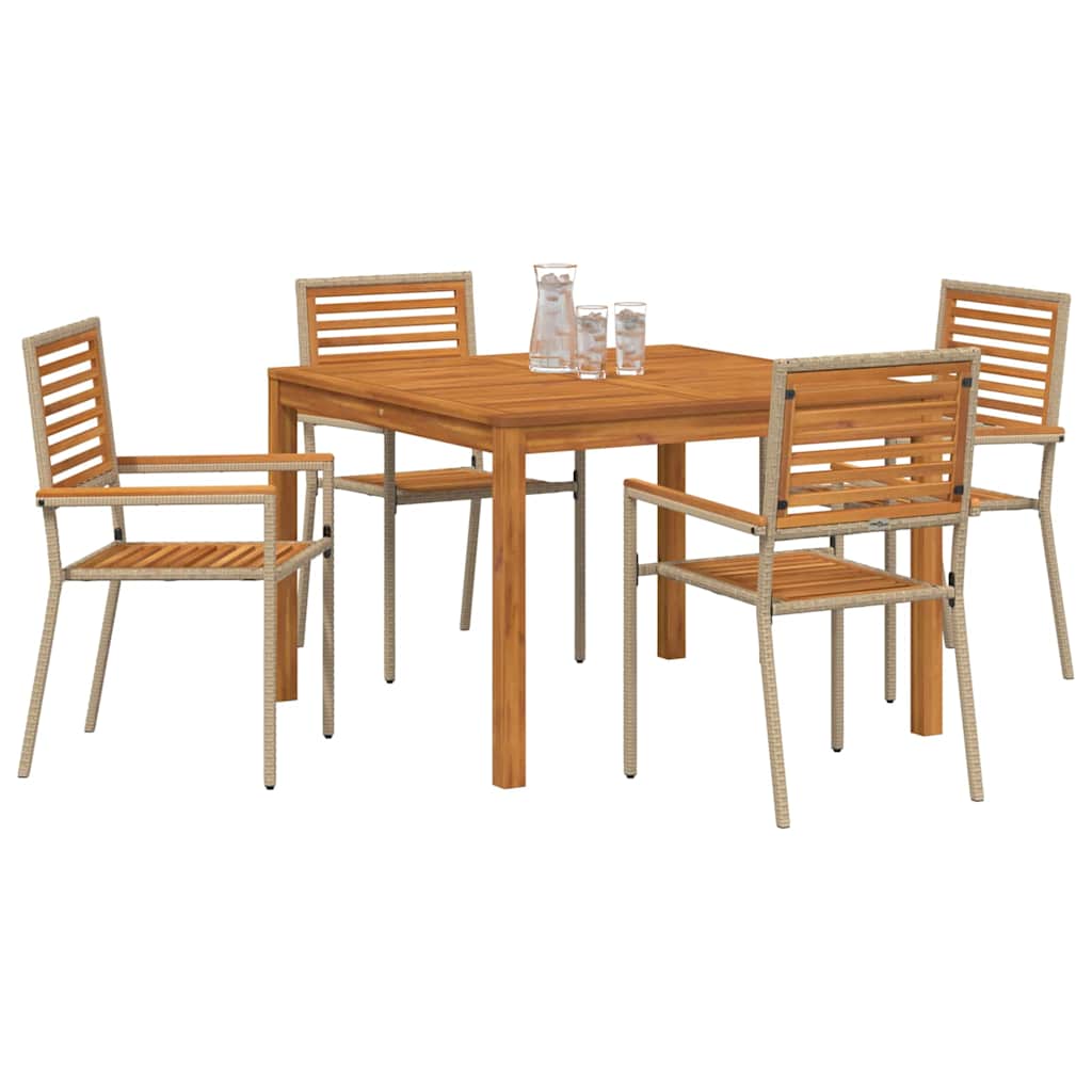 Garten Essgruppe 5 pcs Beige Massivholz Akazie