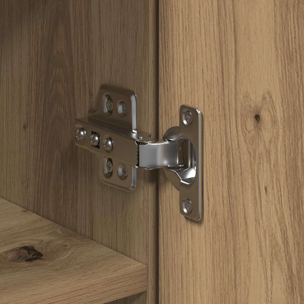 Highboard Eiche handwerklich 80 x 35 x 180 cm Holzwerkstoff