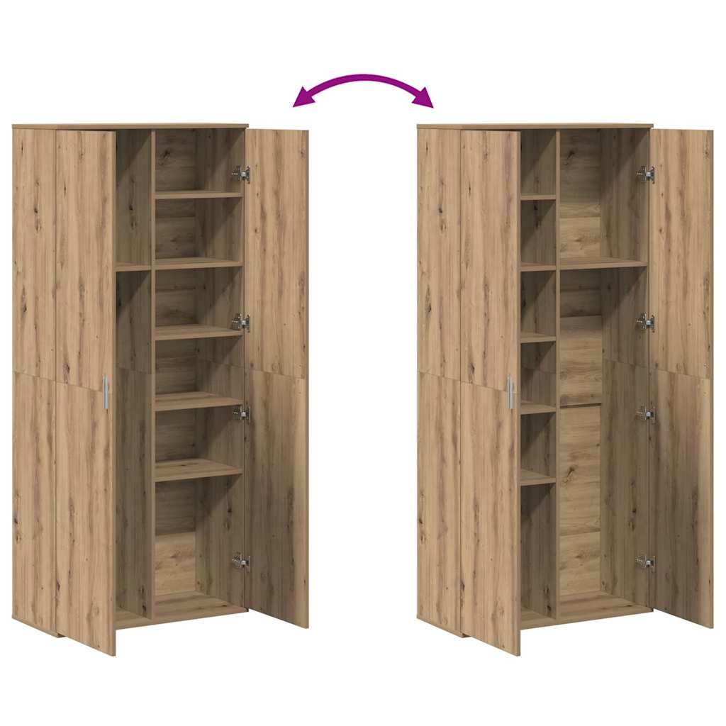 Highboard Eiche handwerklich 80 x 35 x 180 cm Holzwerkstoff