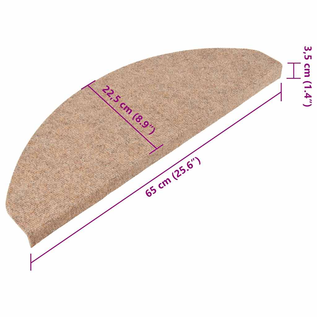 Stufenmatten Selbstklebend 20 Stk. Beige 65x22,5x3,5 cm