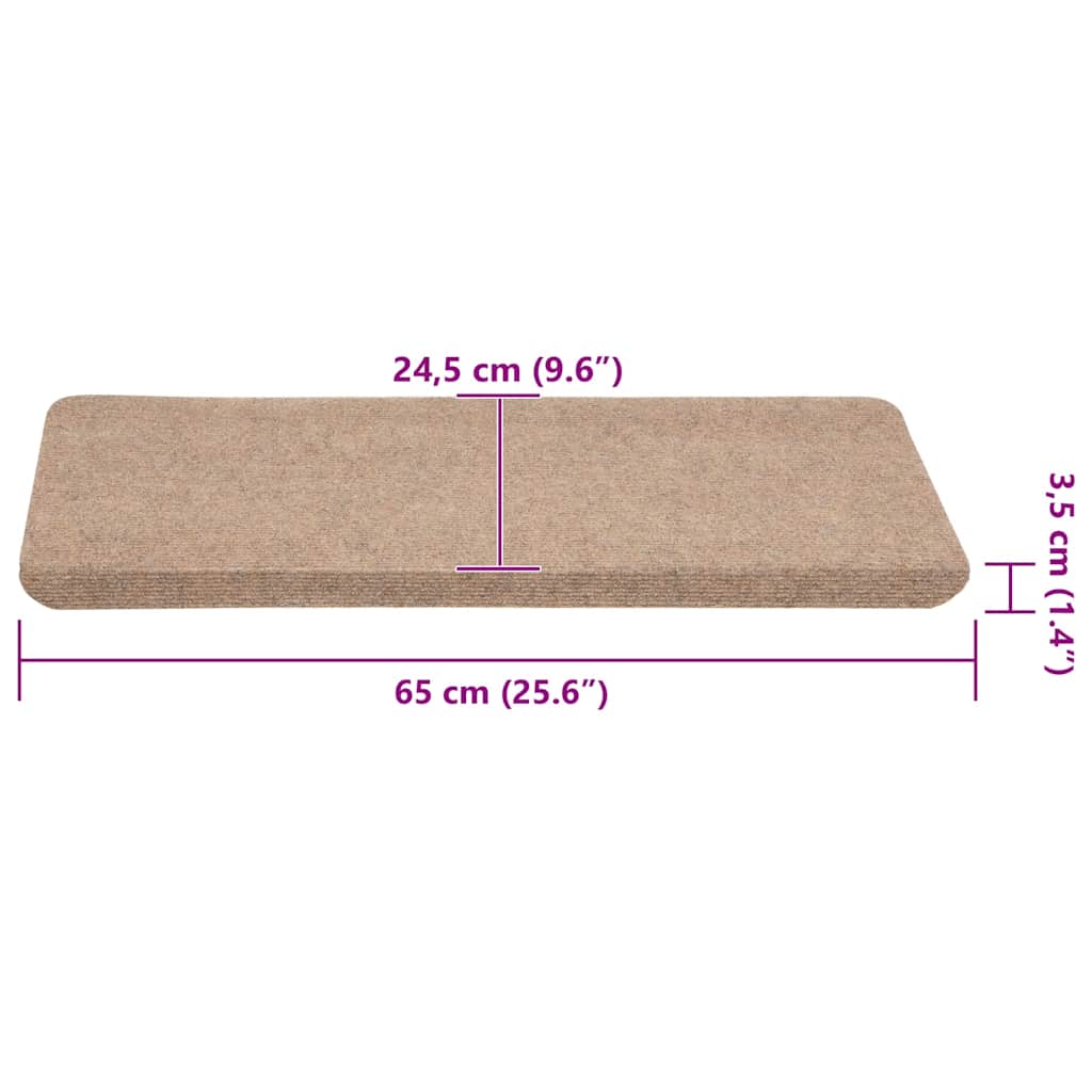 Stufenmatten Selbstklebend 30 Stk. Beige 65x24,5x3,5 cm