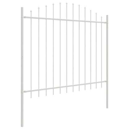 Gartenzaun 2 pcs Weiß 170 x 165 cm Pulverbeschichteter Stahl