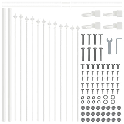 Gartenzaun 6 pcs Weiß 170 x 140 cm Pulverbeschichteter Stahl