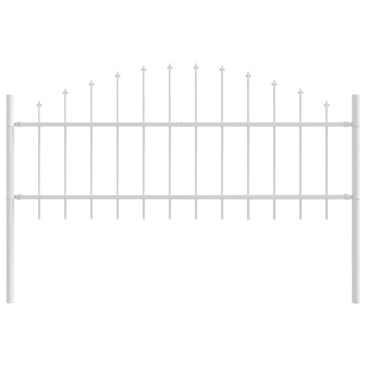 Gartenzaun 7 pcs Weiß 170 x 140 cm Pulverbeschichteter Stahl