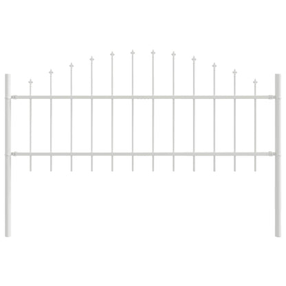 Gartenzaun 7 pcs Weiß 170 x 140 cm Pulverbeschichteter Stahl