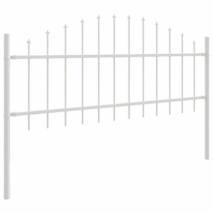 Gartenzaun 7 pcs Weiß 170 x 140 cm Pulverbeschichteter Stahl