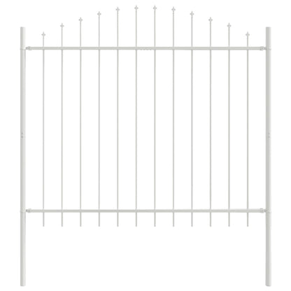 Gartenzaun 8 pcs Weiß 170 x 165 cm Pulverbeschichteter Stahl