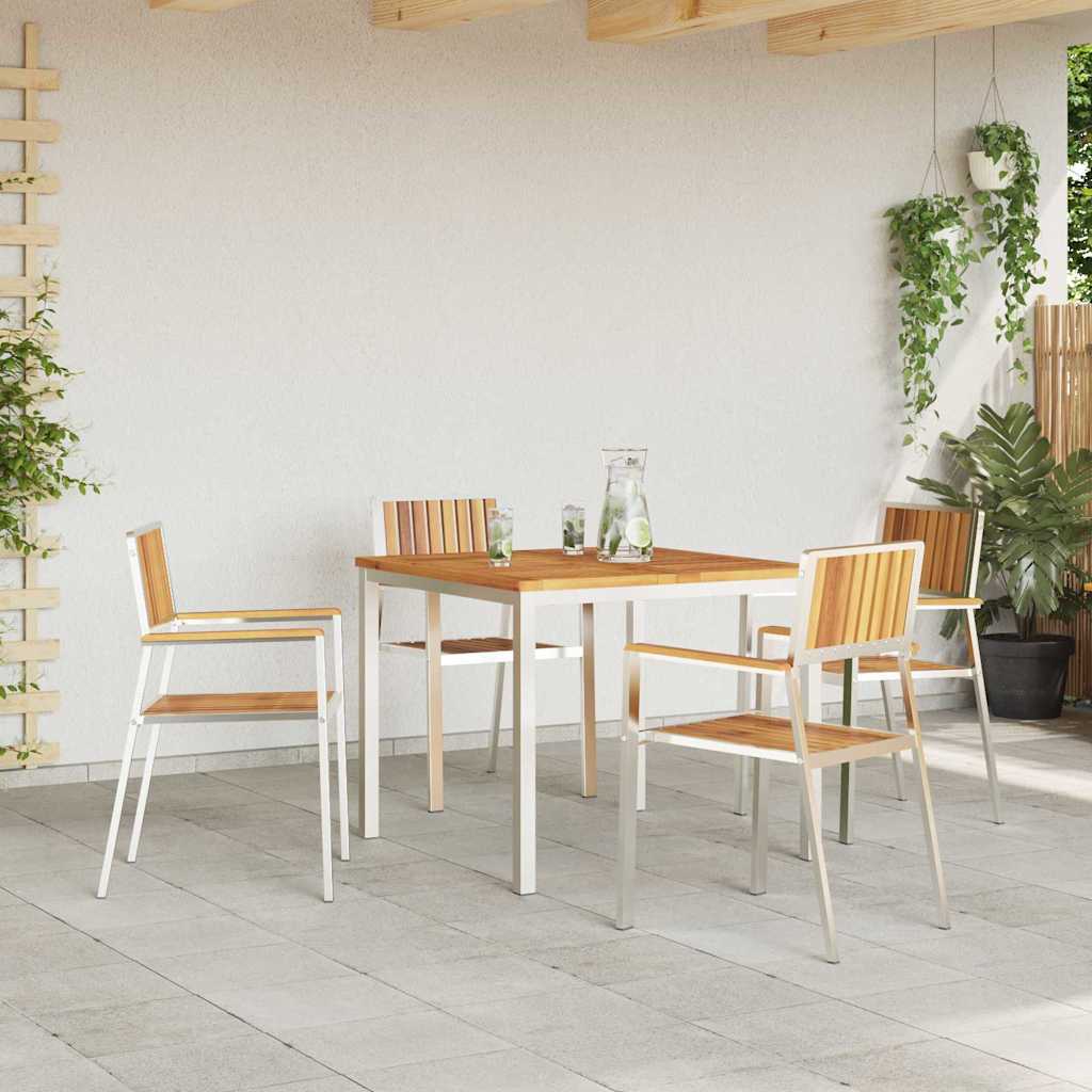 Outdoortisch-Set 5 pcs Braun Massivholz Akazie