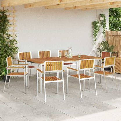 Outdoortisch-Set 9 pcs Braun Massivholz Akazie