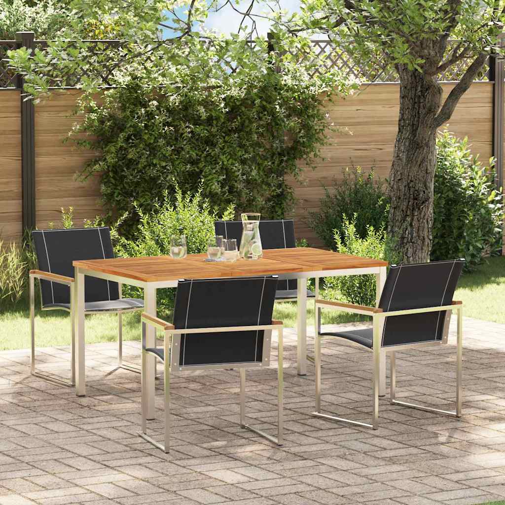 Garten Essgruppe 5 pcs Braun Massivholz Akazie