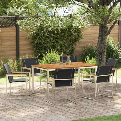 Garten Essgruppe 7 pcs Braun Massivholz Akazie