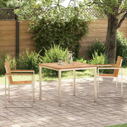 Garten Essgruppe 3 pcs Braun Massivholz Teak