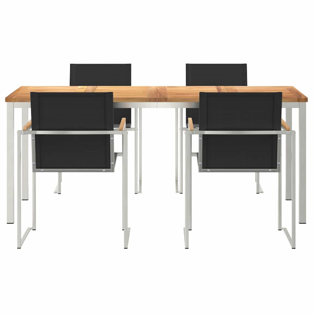 Garten Essgruppe 5 pcs Braun Massivholz Teak