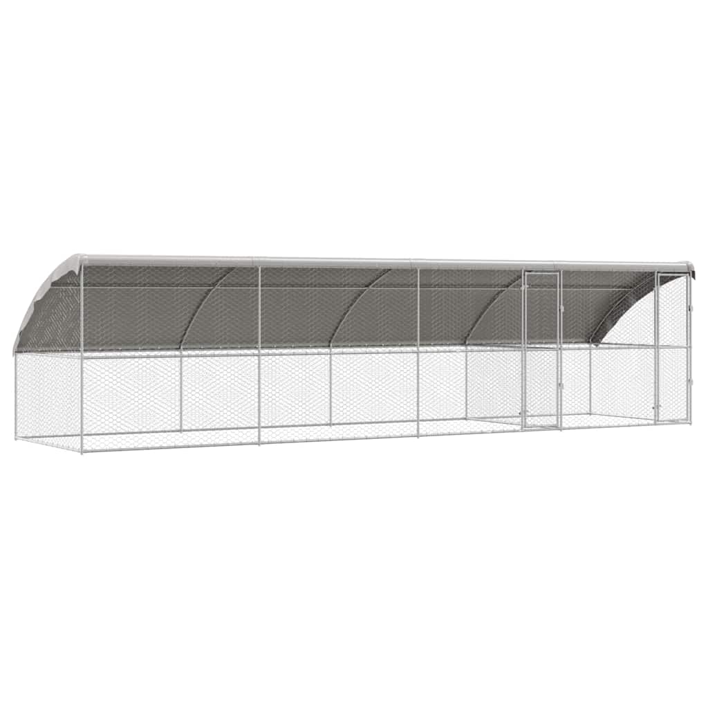 Hundekäfig 4 pcs Silber 8 x 2 x 2 m Verzinkter Stahl