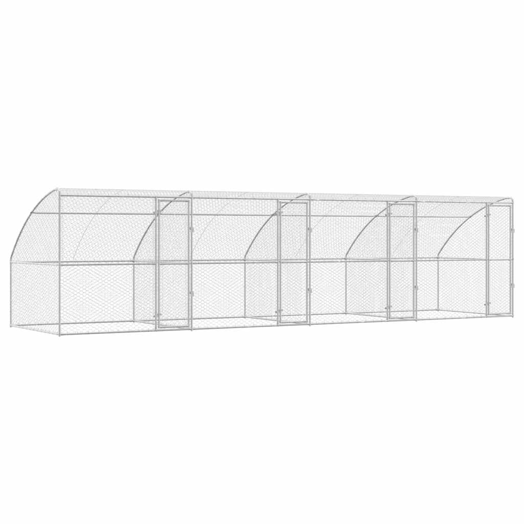 Hundekäfig 4 pcs Silber 8 x 2 x 2 m Verzinkter Stahl
