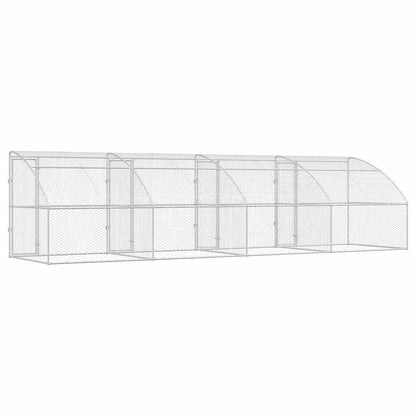 Hundekäfig 4 pcs Silber 8 x 2 x 2 m Verzinkter Stahl
