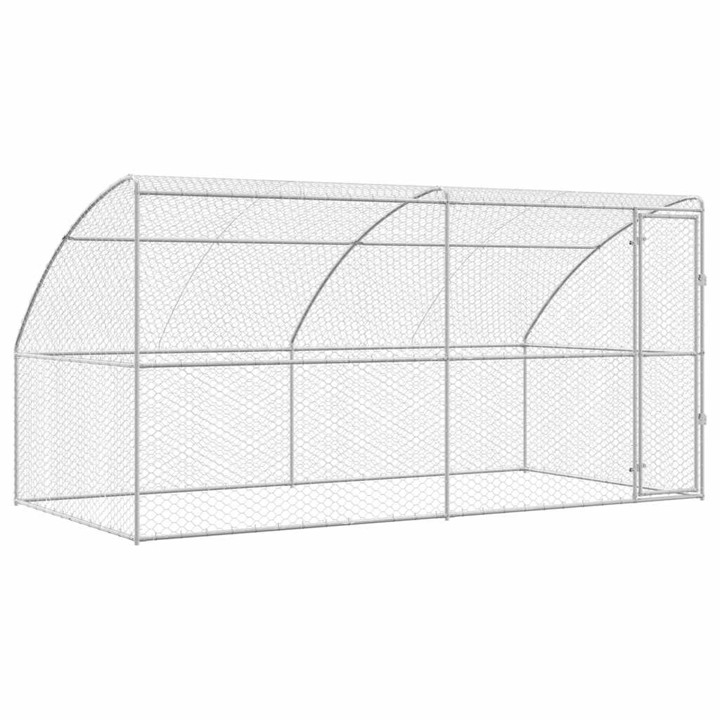 Hundekäfig 2 pcs Silber 4 x 2 x 2 m Verzinkter Stahl