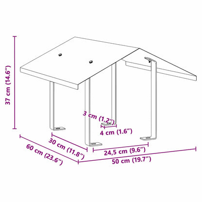 Kaminhaube Silber 50 x 60 x 37 cm Edelstahl