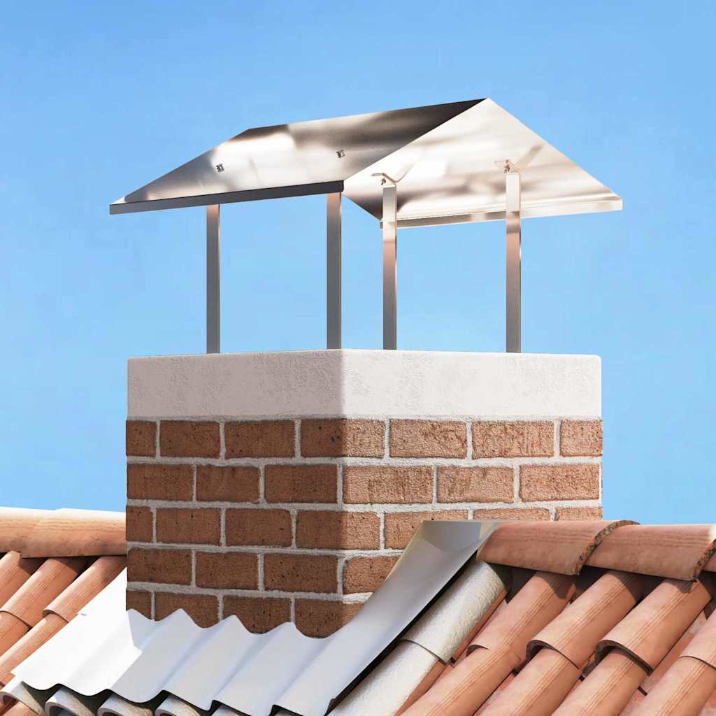 Kaminhaube Silber 60 x 60 x 38 cm Edelstahl