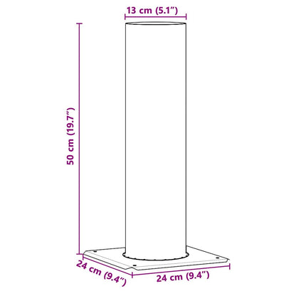 Kamin Kopf Erweiterung Silber 24 x 24 x 50 cm Edelstahl