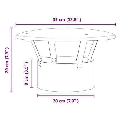 Regenabdeckung Schornstein Silber 35 x 35 x 20 cm Edelstahl