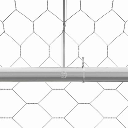 Hundekäfig mit Speicher Silber 2 x 2 x 2 m Verzinkter Stahl