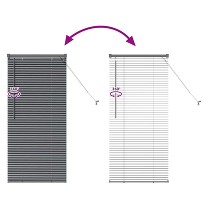 Balkenjalousien Dunkelgrau 130 x 60 cm Aluminium